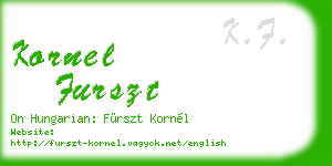 kornel furszt business card