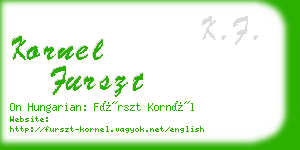 kornel furszt business card